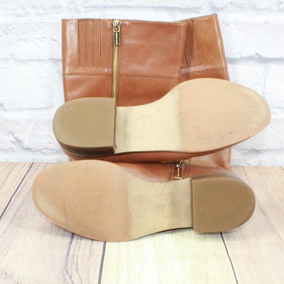 Michael Kors St15h Brown Zip-up Knee High Lined Leather Boots Size 6.5 M - Picture 10 of 13